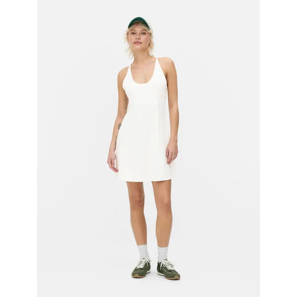 Scoop Neck Mini Dress - White