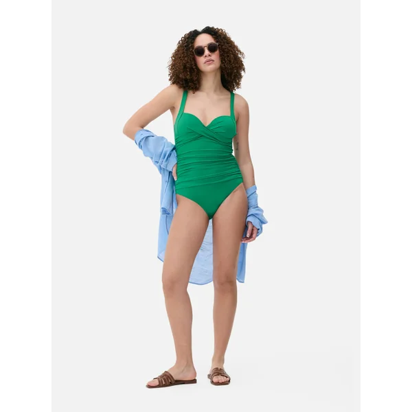 Sculpting Gathered Swimsuit - Green