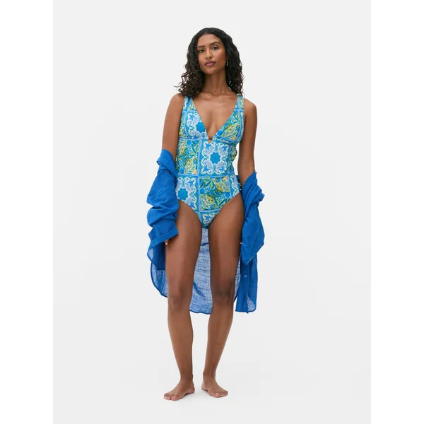 Sculpting V-Neck Swimsuit - Bright Green