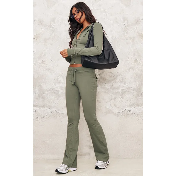 Sea Green Low Rise Skinny Flare Pants