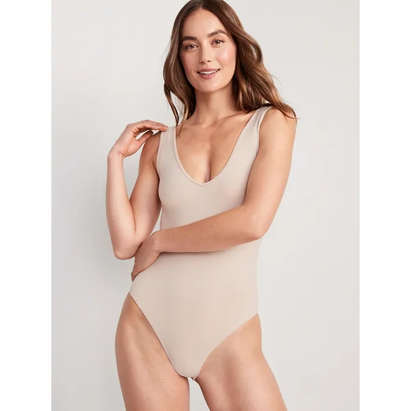 Seamless Base-Layer Tank Top Bodysuit - Frappe