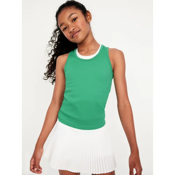 Seamless Fitted Performance Tank Top for Girls - INFINITY GREEN