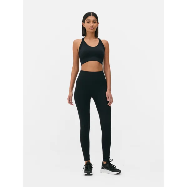 Seamless Gym Crop Top - Black