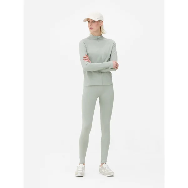 Seamless Zip-Up Sports Jacket - Olive