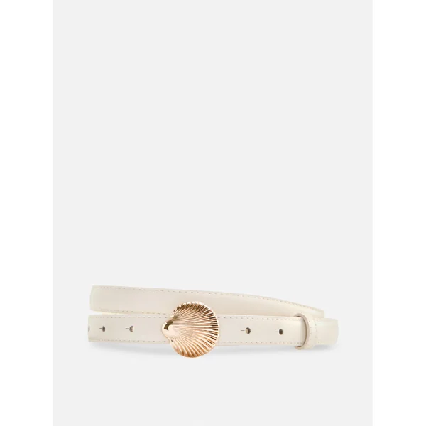 Seashell Skinny Belt - Ivory