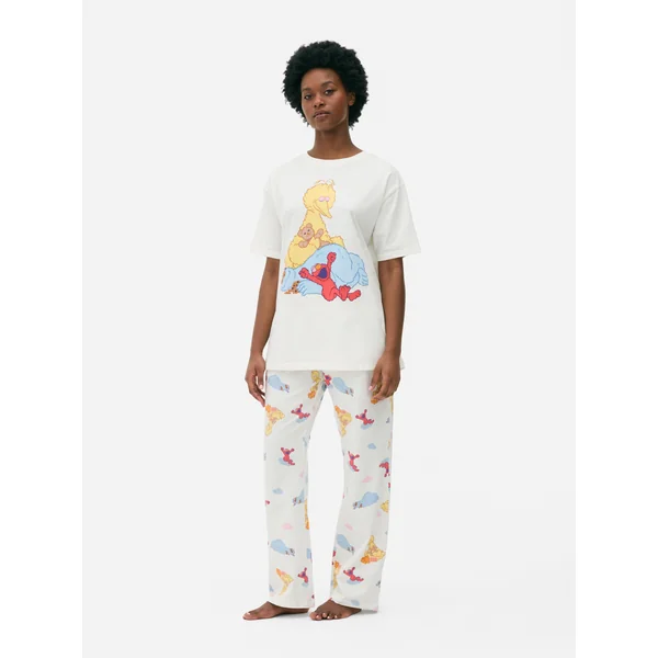 Sesame Street Short Sleeve Pajama Top - Ivory