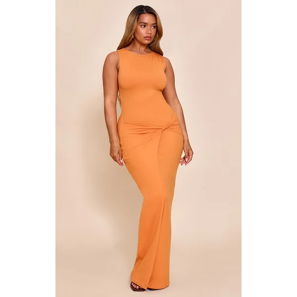 Shape Apricot Sculpt Boat Neck Wrap Waist Maxi Dress