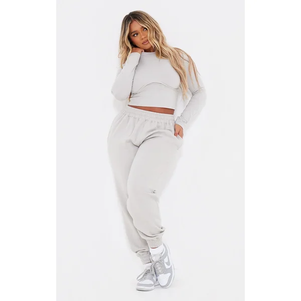 Shape Ash Grey High Waisted Cuffed Sweatpants