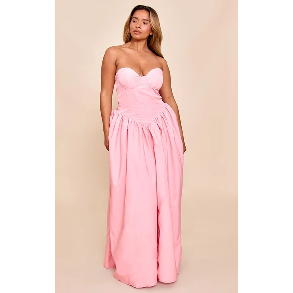Shape Baby Pink Corseted Maxi Shift Dress