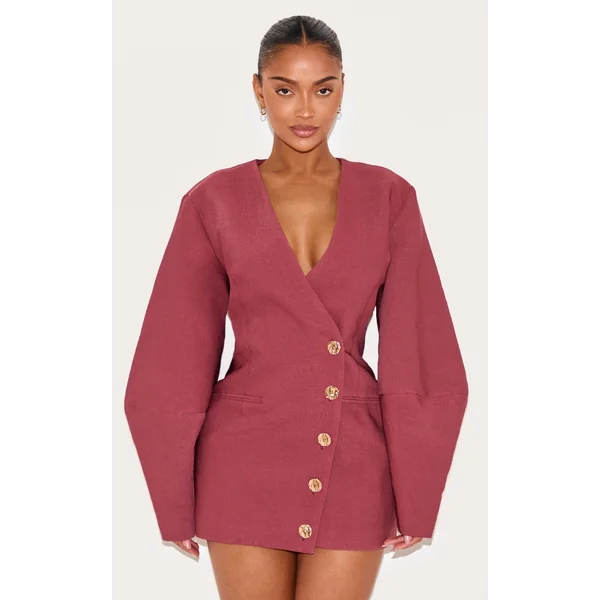 Shape Berry Premium Tailored Cocoon Sleeve A Line Blazer Dress