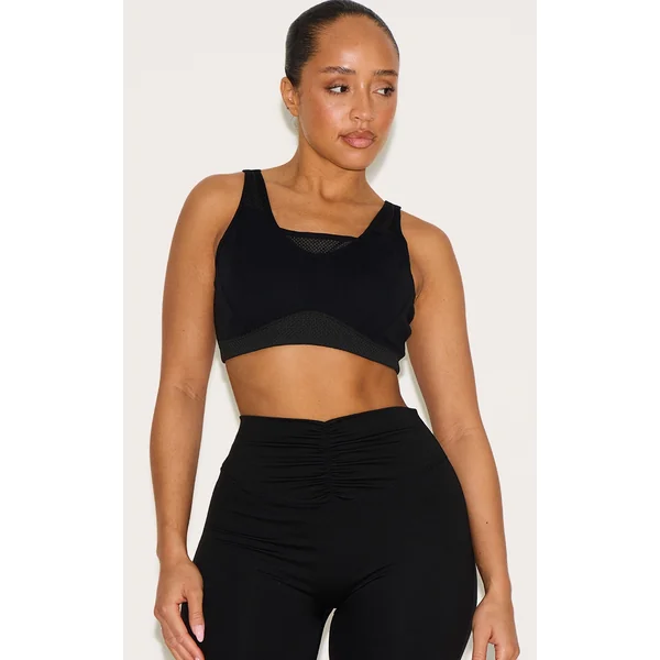 Shape Black Active Airtex Coverage Padded Sports Bra