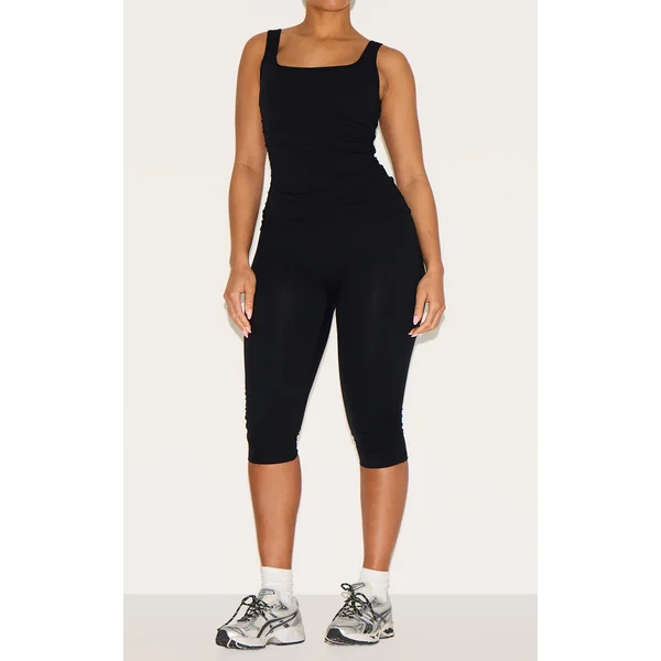 Shape Black Active Ruched Side High Waisted Capri Pants