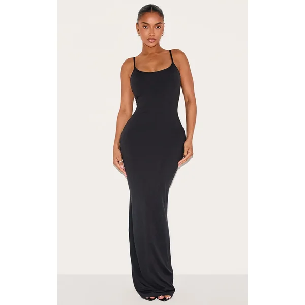 Shape Black Built In Shapewear Sculpt Strappy Maxi Dress