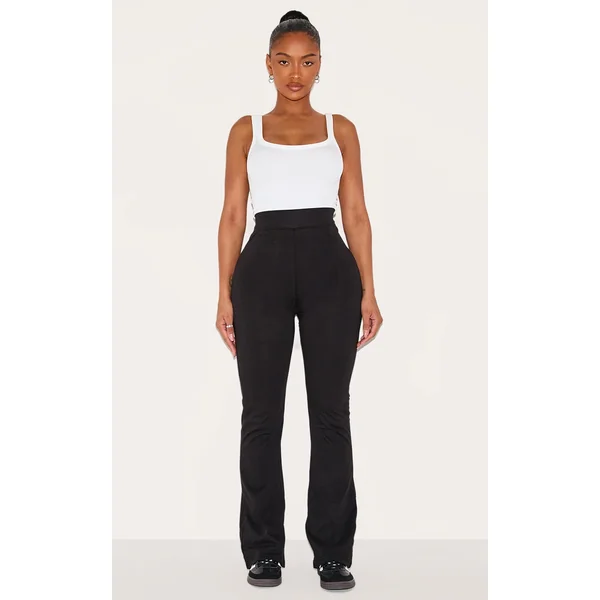 Shape Black Cotton High Waisted Flared Pants