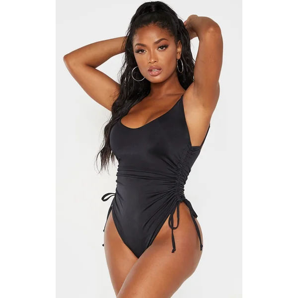 Shape Black High Rise Ruched Side Swimsuit