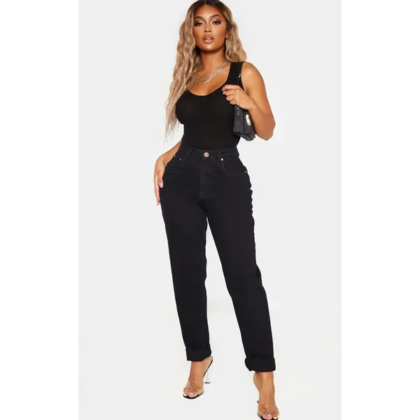 Shape Black High Waisted Mom Jeans