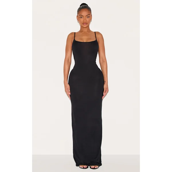 Shape Black Jersey Strappy Maxi Dress