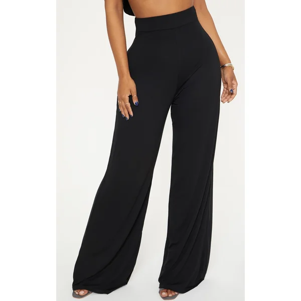 Shape Black Jersey Wide Leg Pants