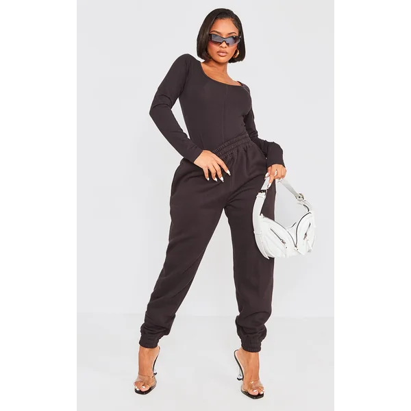 Shape Black Pocket High Waist Cuffed Sweatpants