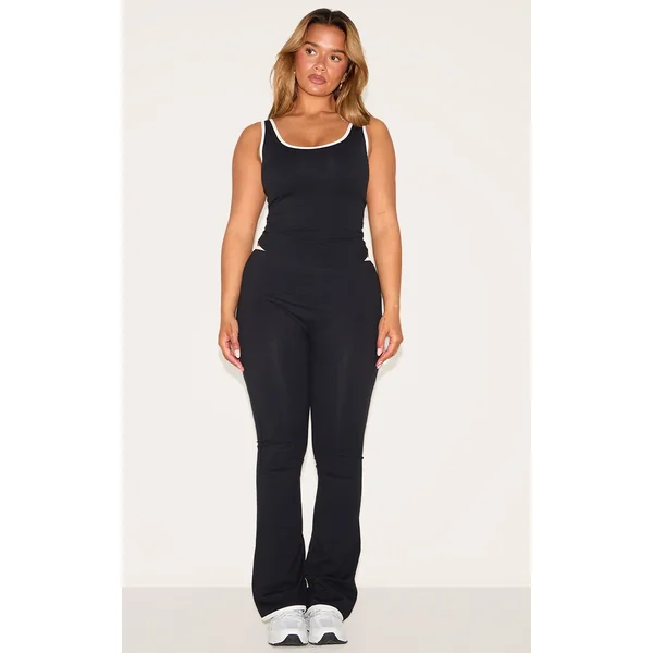 Shape Black Sculpt Active Contrast Binding Flare Pant