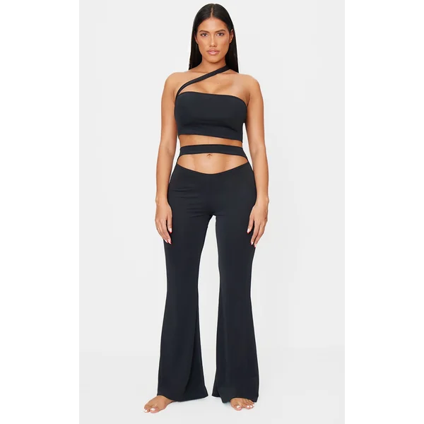 Shape Black Sculpt Cut Out Waist Flared Pants
