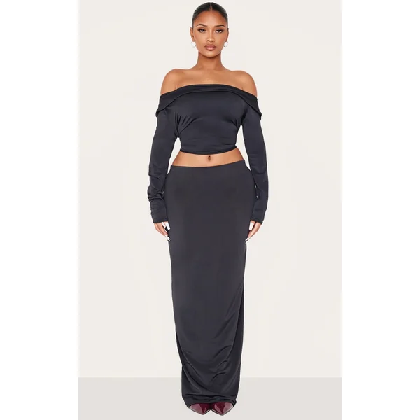 Shape Black Sculpt Maxi Skirt