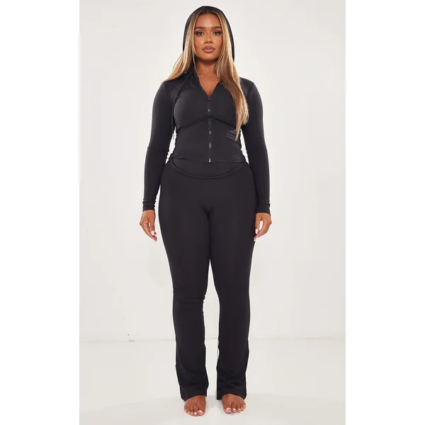 Shape Black Sculpted Foldover Waist Flare Pants