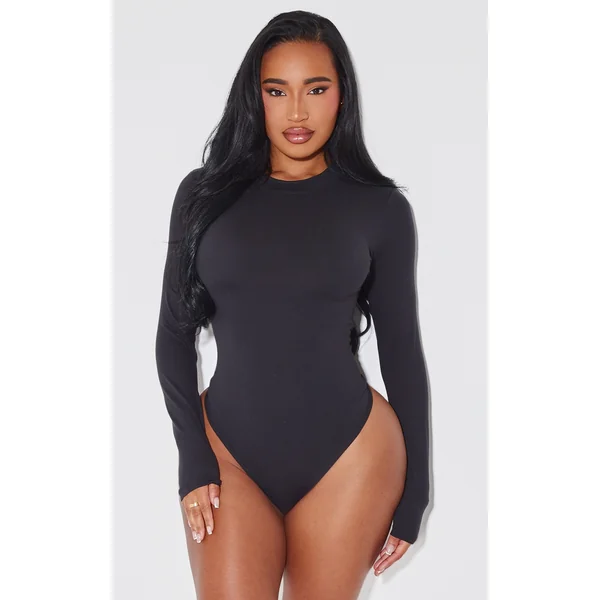 Shape Black Sculpted Long Sleeve Bodysuit