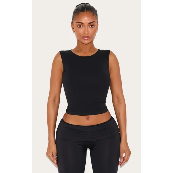 Shape Black Sculpted Longline Racer Top