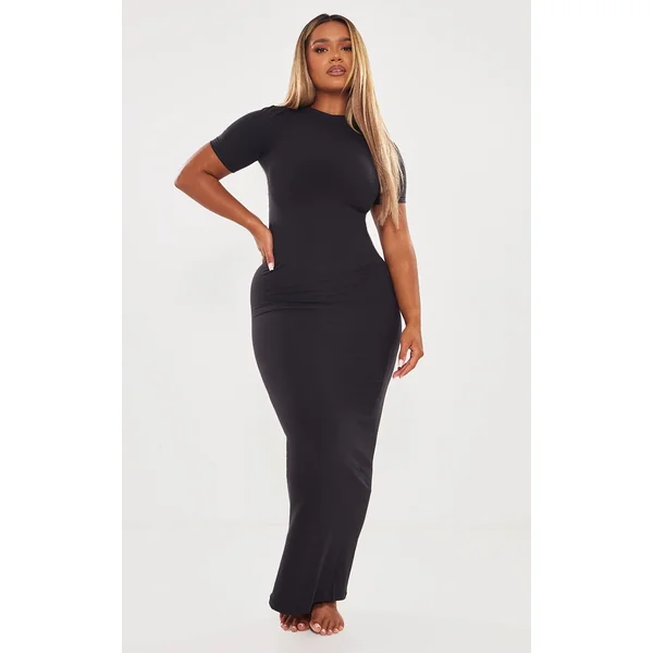 Shape Black Sculpted Short Sleeve Maxi Dress