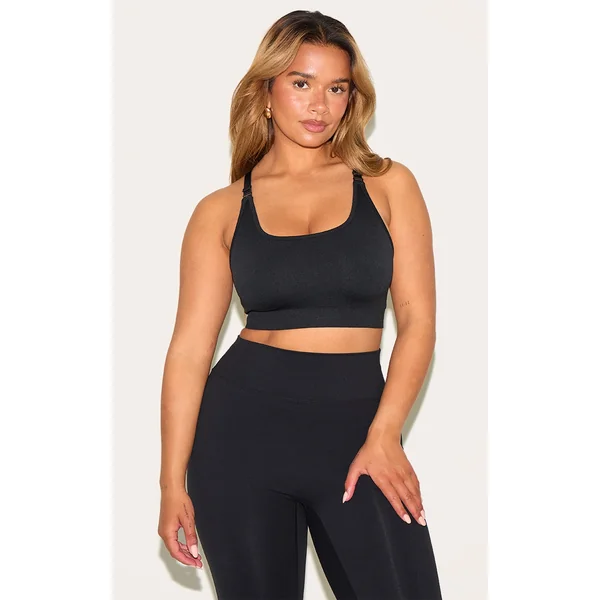 Shape Black Seamless Active Cupped Sports Bra