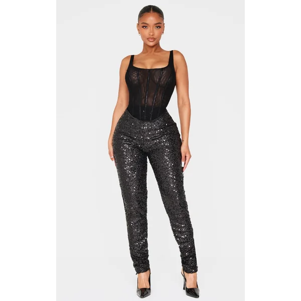 Shape Black Sequin Pants