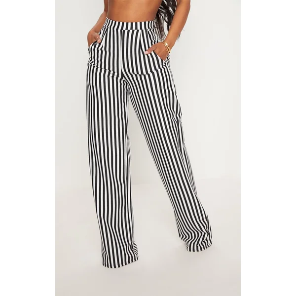 Shape Black Striped Wide Leg Pants