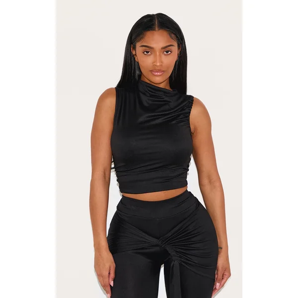 Shape Black Super Soft Ruched Off The Shoulder Top