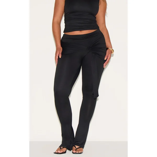 Shape Black Super Soft Wrap Drape Flare Pants