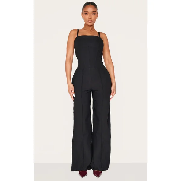 Shape Black Tailored Corset Wide Leg Jumpsuit