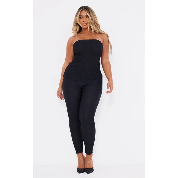 Shape Black Textured High Waisted Leggings