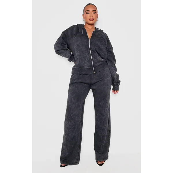 Shape Black Washed Wide Leg Sweatpants