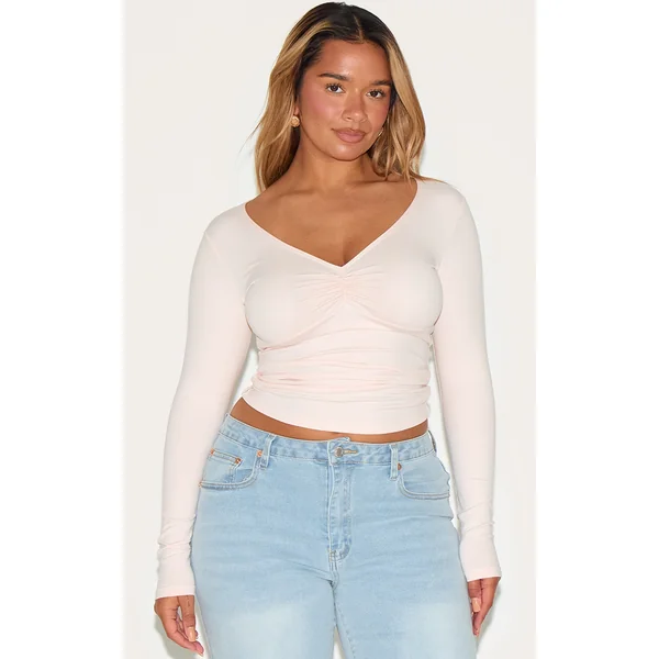 Shape Blush Sculpt Ruched Bust Long Sleeve Top
