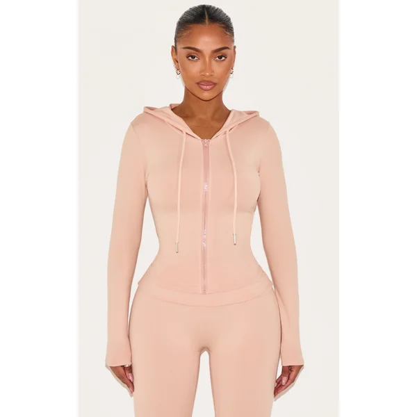 Shape Blush Sculpted Zip Through Hoodie