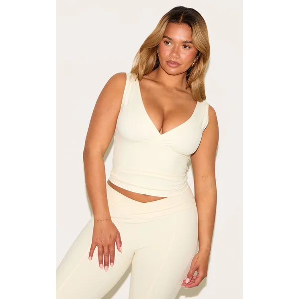 Shape Bone Sculpt Active Wrap V Neck Long Line Top