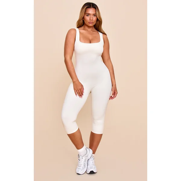 Shape Butter Cream Active Sculpt Square Neck Capri Unitard