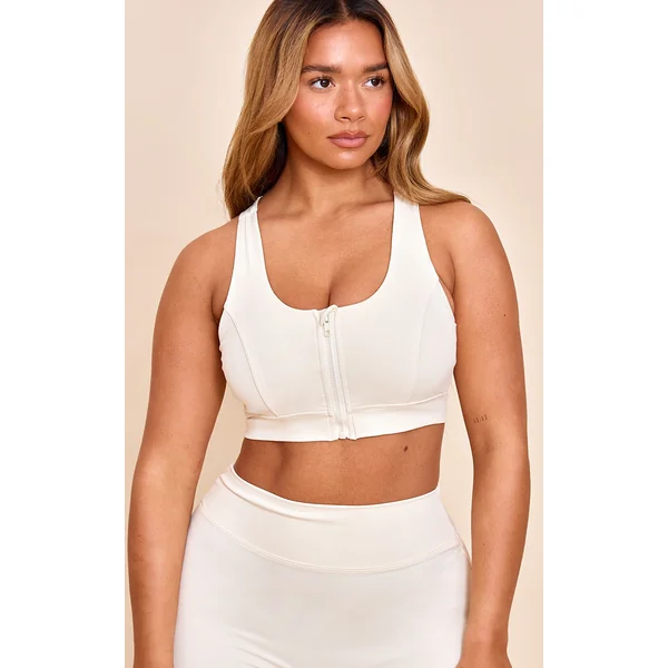 Shape Butter Cream Active Sculpt Zip Front Cupped Sports Bra