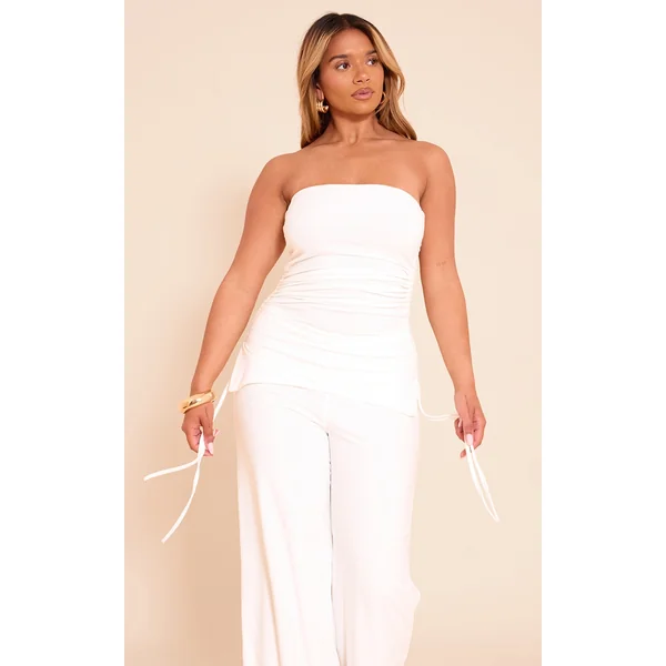 Shape Butter Cream Bandeau Ruched Longline Top