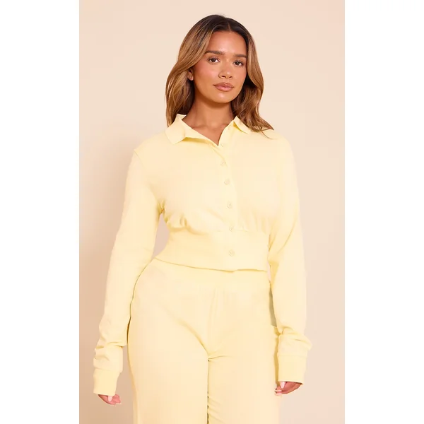 Shape Butter Cream Polo Button Front Cinched Waist Cardigan