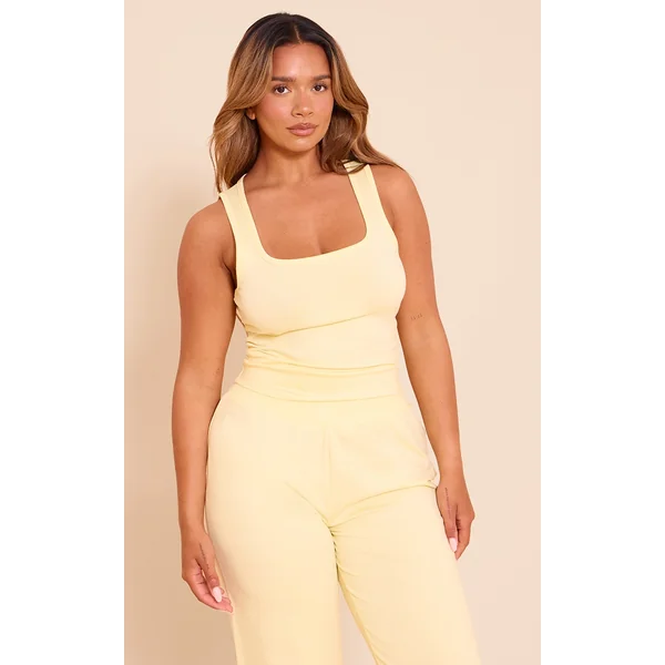 Shape Butter Cream Scoop Neck Vest Top