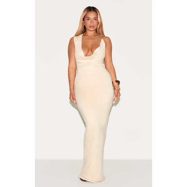 Shape Butter Cream Super Soft Cowl Neck Maxi Dress