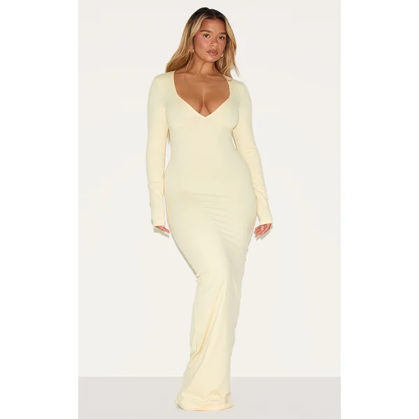 Shape Butter Yellow Sculpt Sweetheart Neck Maxi Dress