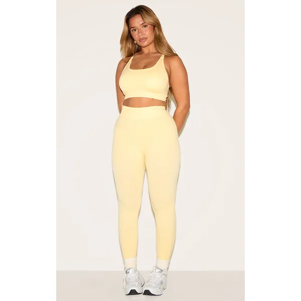 Shape Butter Yellow Seamless Active Ruched Bum High Waisted Leggings