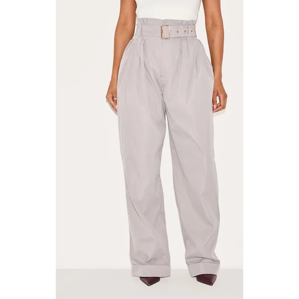 Shape Charcoal High Waisted Belted Paperbag Pants